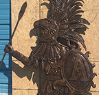 Aztec Warrior Bronze Plaque Statue