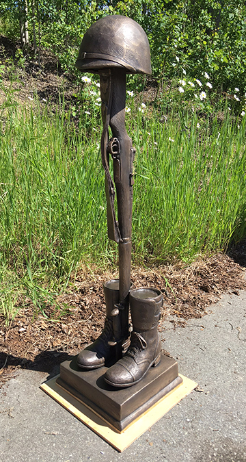 WWII Bronze Battle Cross Statue