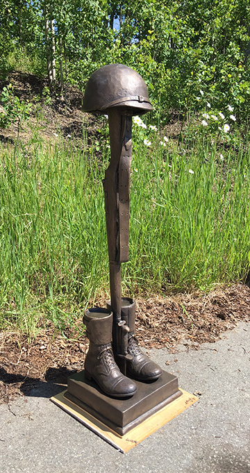 Bronze WWII Battle Cross Statue