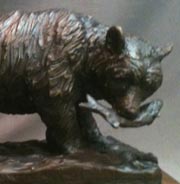 Alaska Bear and Salmon statue