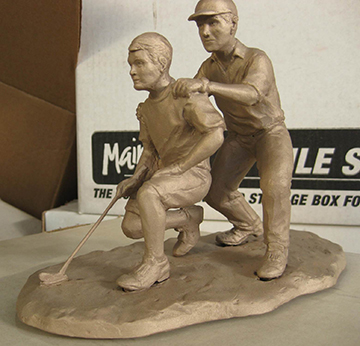 Golfers Statue In Bronze