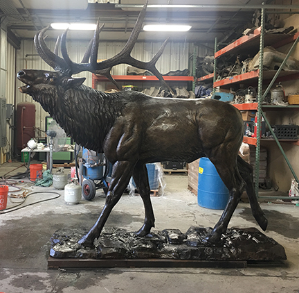 Bronze Elk Monument Statue