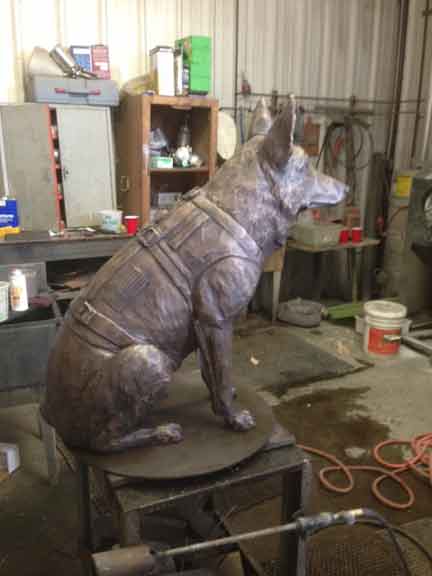 German Shepherd Bronze Statue K9 Officer