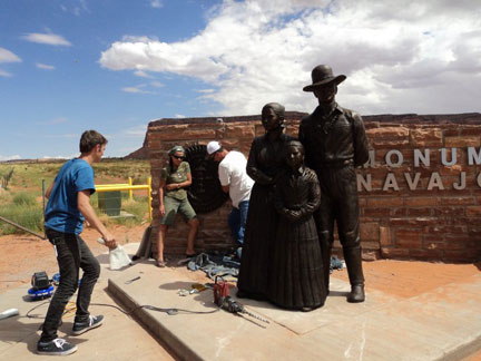 Navajo family bronze 5